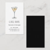 Carte de visite pour barman moderne Martini (Devant / Derrière)