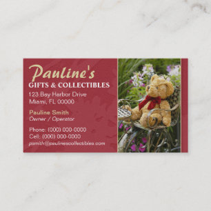 Carte de visite pour boutique de cadeaux et objets
