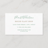 Carte de visite pour boutique de plantes en pot ca (Dos)