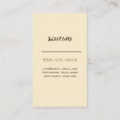 Carte de visite pour café & boulangerie. (Dos)