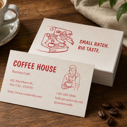 Carte de visite pour café moderne