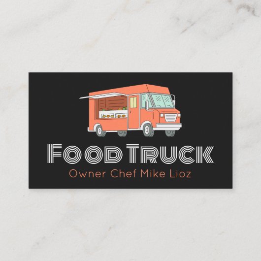 Carte de visite pour camion de nourriture Black & (Devant)