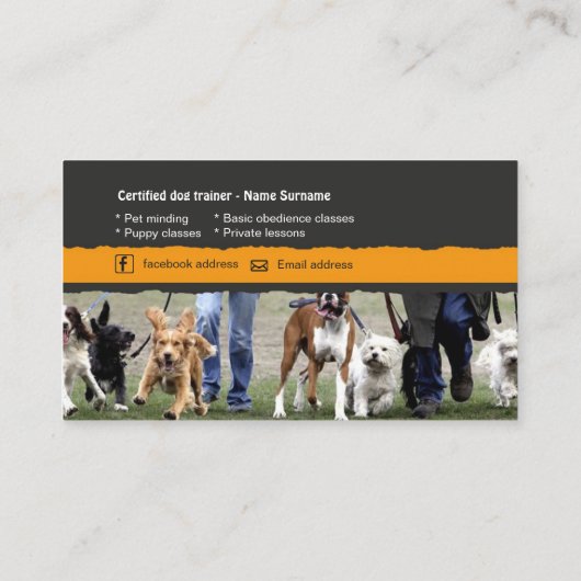 carte de visite pour chiens (Dos)