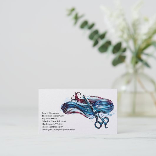 Carte de visite pour coiffeur (Debout devant)