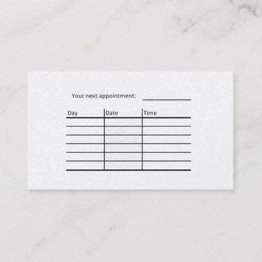 Carte de visite pour coiffeur (Dos)