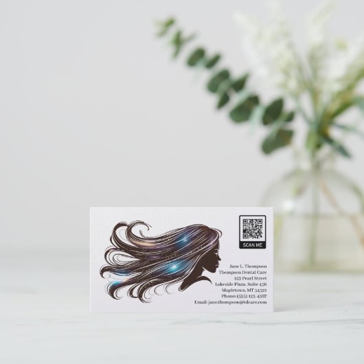 Carte de visite pour coiffeur (Debout devant)