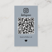 Carte de visite pour coiffeur Instagram Dusty Blue (Dos)