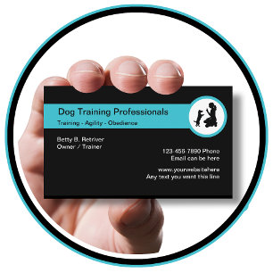 Carte de visite pour cours de dressage de chiens