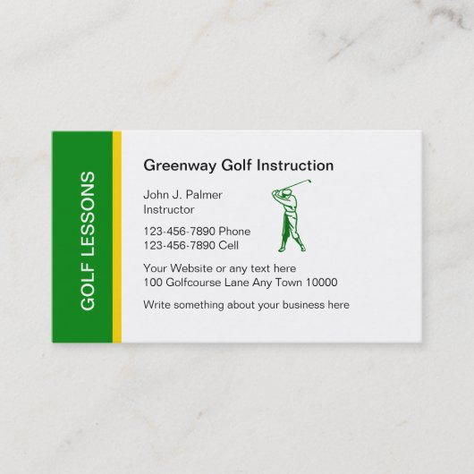 Carte de visite pour cours de golf (Devant)
