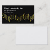 Carte de visite pour cours de musique simple (Devant / Derrière)