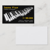 Carte de visite pour cours de piano (Devant / Derrière)