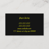 Carte de visite pour cours de studio d'instructric (Dos)