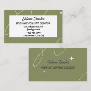 Carte de visite pour créateur de contenu de mariag