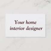 Carte de visite pour décorateurs (Dos)