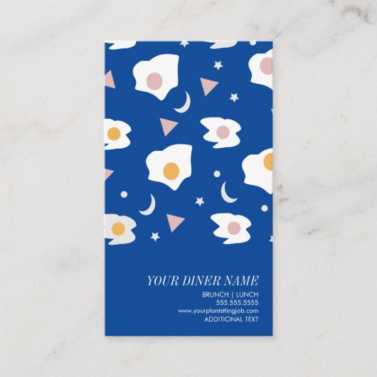 Carte de visite pour déjeuner brunch diner moderne (Devant)