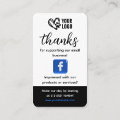Carte de visite pour demande d'avis Facebook pour (Dos)