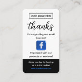 Carte de visite pour demande d'avis sur Facebook (Dos)