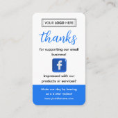 Carte de visite pour demande d'avis sur Facebook (Dos)