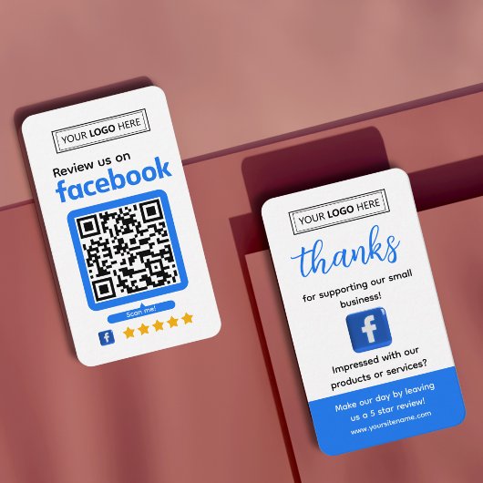 Carte de visite pour demande d'avis sur Facebook