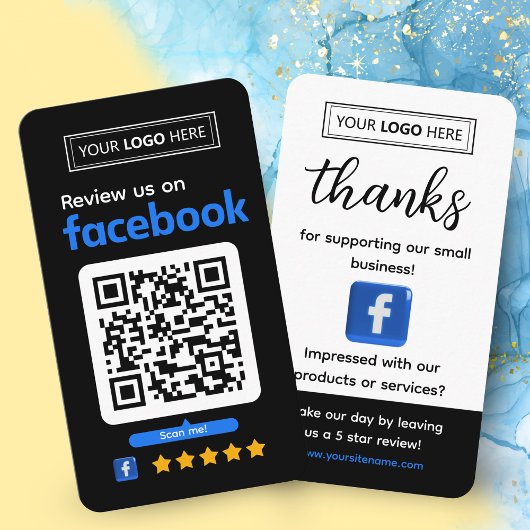 Carte de visite pour demande d'avis sur Facebook