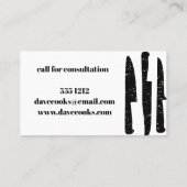 Carte de visite pour des affaires de chef ou de (Dos)