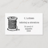 carte de visite pour des affaires de couture (Devant)