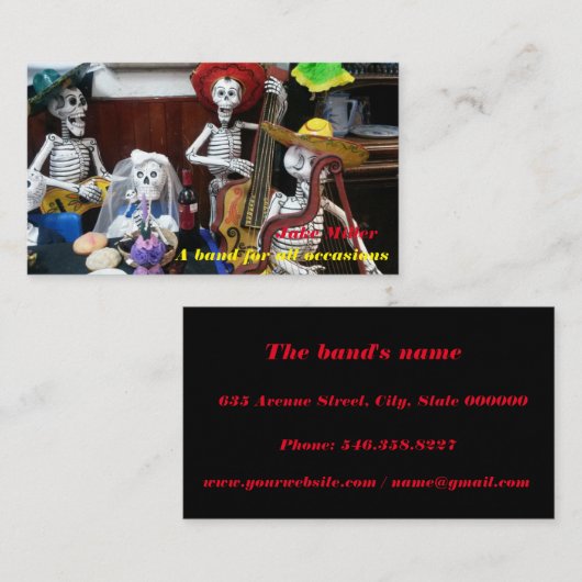 Carte de visite pour des bandes (Devant / Derrière)