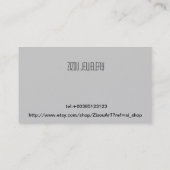 Carte de visite pour des vendeurs de bijoux, (Dos)