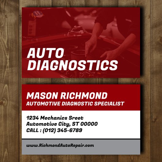 Carte de visite pour diagnostic automobile