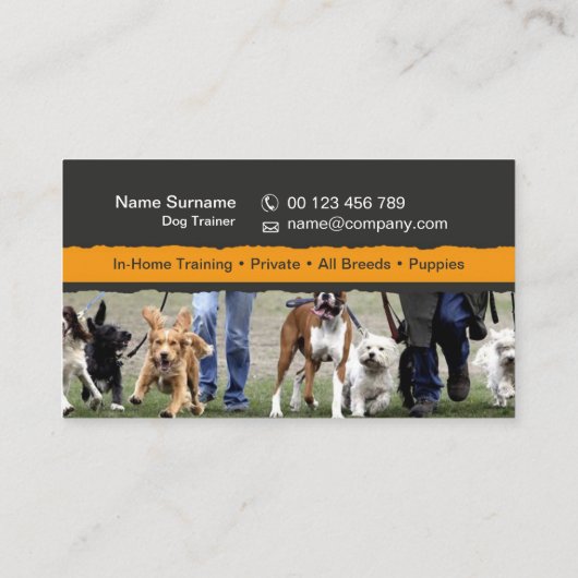 carte de visite pour dresseurs de chiens (Dos)