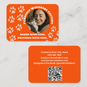 Carte de visite pour élevage de chats personnalisé