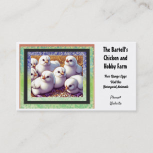 Carte de visite pour élevage de poulets et ferme d
