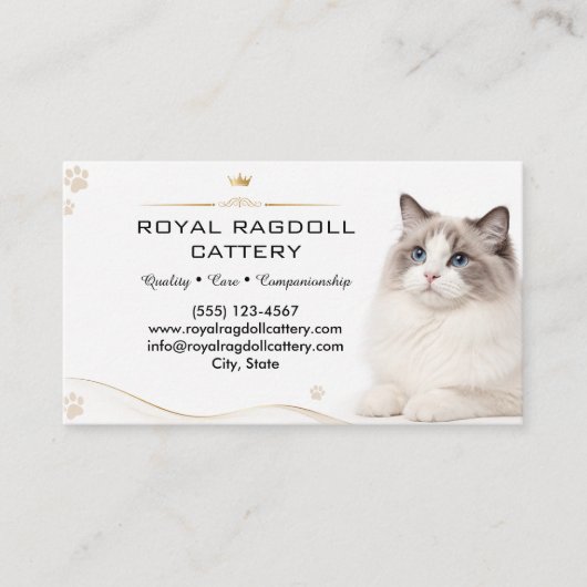 Carte de visite pour éleveur de chats Ragdoll de l (Devant)