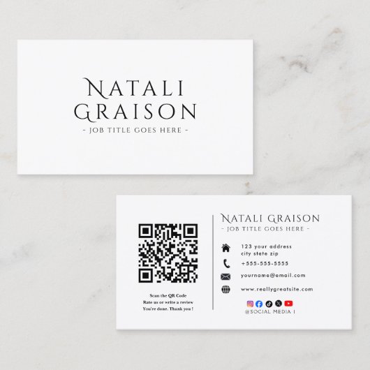 Carte de visite pour entrepreneur | Moderne et pro (Devant / Derrière)