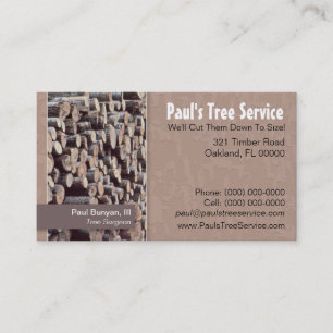 Carte de visite pour entreprise d'arbre/bois de ch