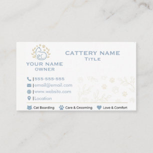 Carte de visite pour entreprise de chatterie minim