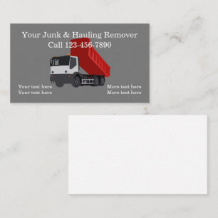 Carte de visite pour entreprise de déblaiement de