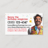 Carte de visite pour entreprise de fête d'annivers (Dos)