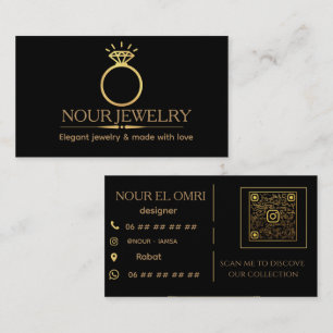 Carte de visite pour entreprise de joaillerie en o