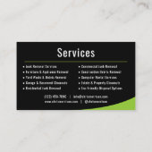 Carte de visite pour entreprise de location de ben (Dos)