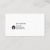 Carte de visite pour entreprise de rénovation de m (Dos)