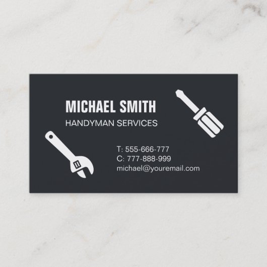 Carte de visite pour entreprise de services de bri (Devant)