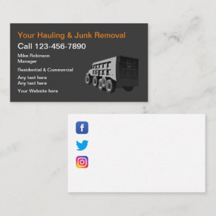 Carte de visite pour entreprise de services de déb