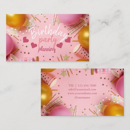 Carte de visite pour entreprise d'organisation de (Devant / Derrière)