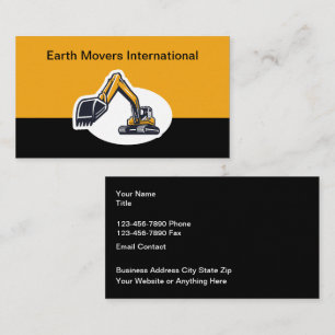 Carte de visite pour équipement de construction Ex
