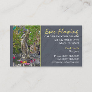 Carte de visite pour fontaine de jardin