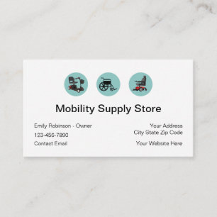 Carte de visite pour fournitures de mobilité médic