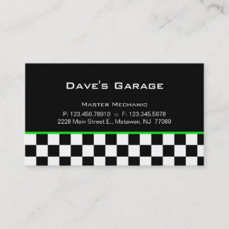 Carte de visite pour garage automobile Vert de cou
