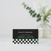 Carte de visite pour garage automobile Vert de cou (Debout devant)
