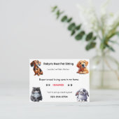 Carte de visite pour garde d'animaux (Debout devant)